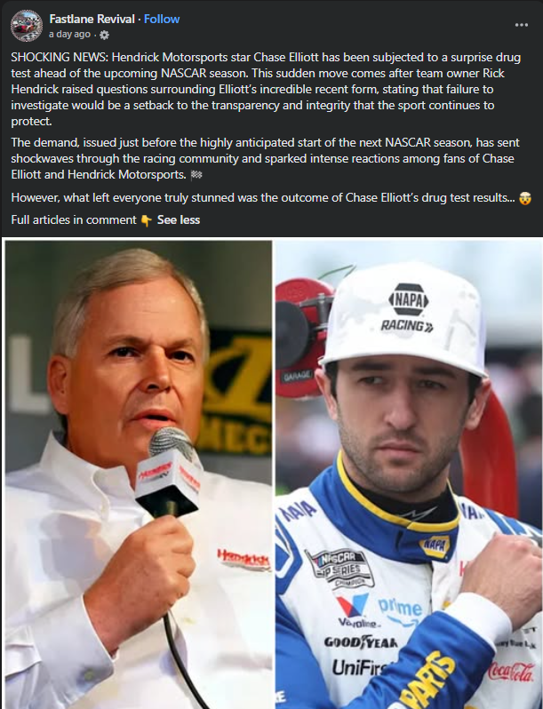 Another Fake NASCAR Story